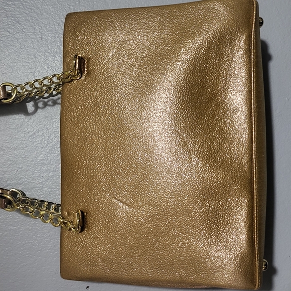 Anne Klein Blue and Gold Structured Shoulder Bag - Picture 3 of 9